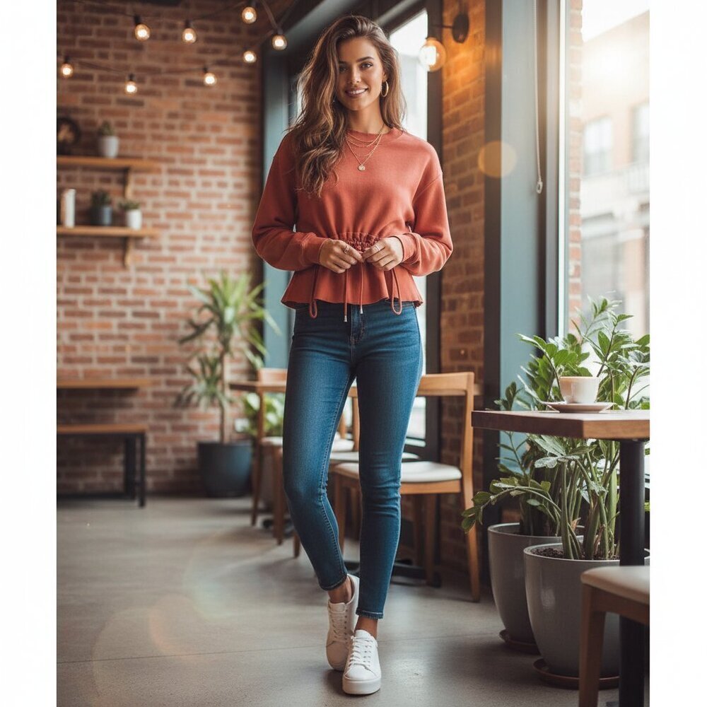 Current/Elliott THE BLOOM SWEATSHIRT CINNAMON Size XS NWT